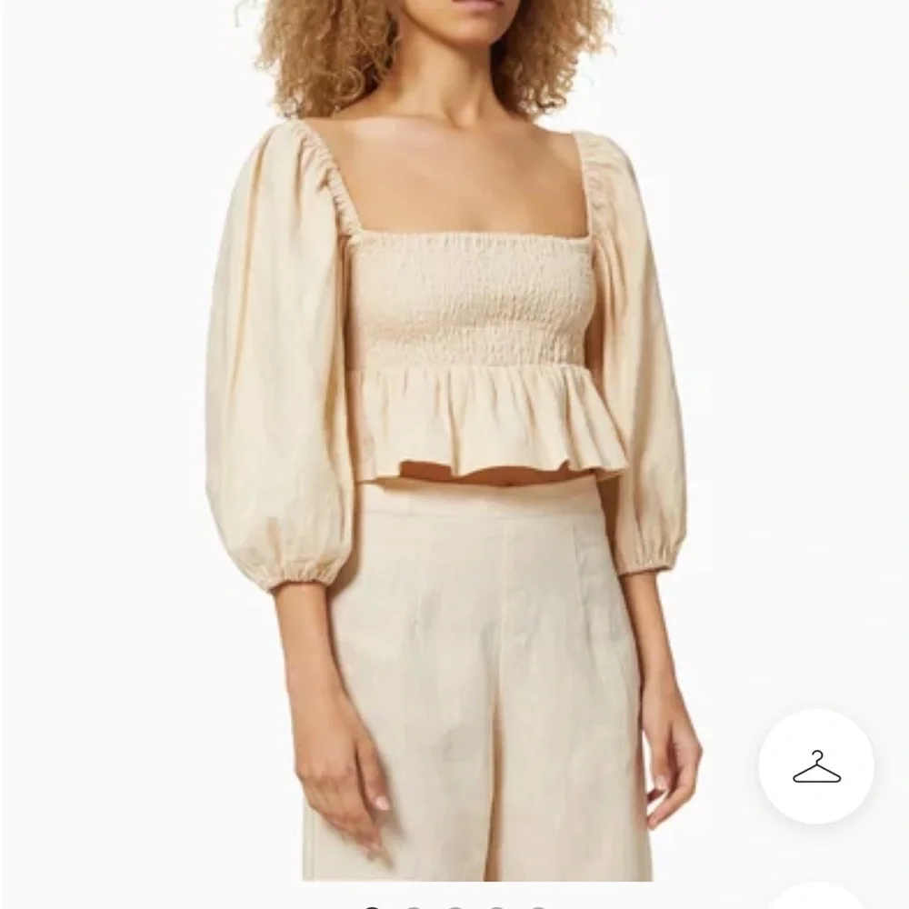 Faithfull the Brand Linen Smocked Blouse